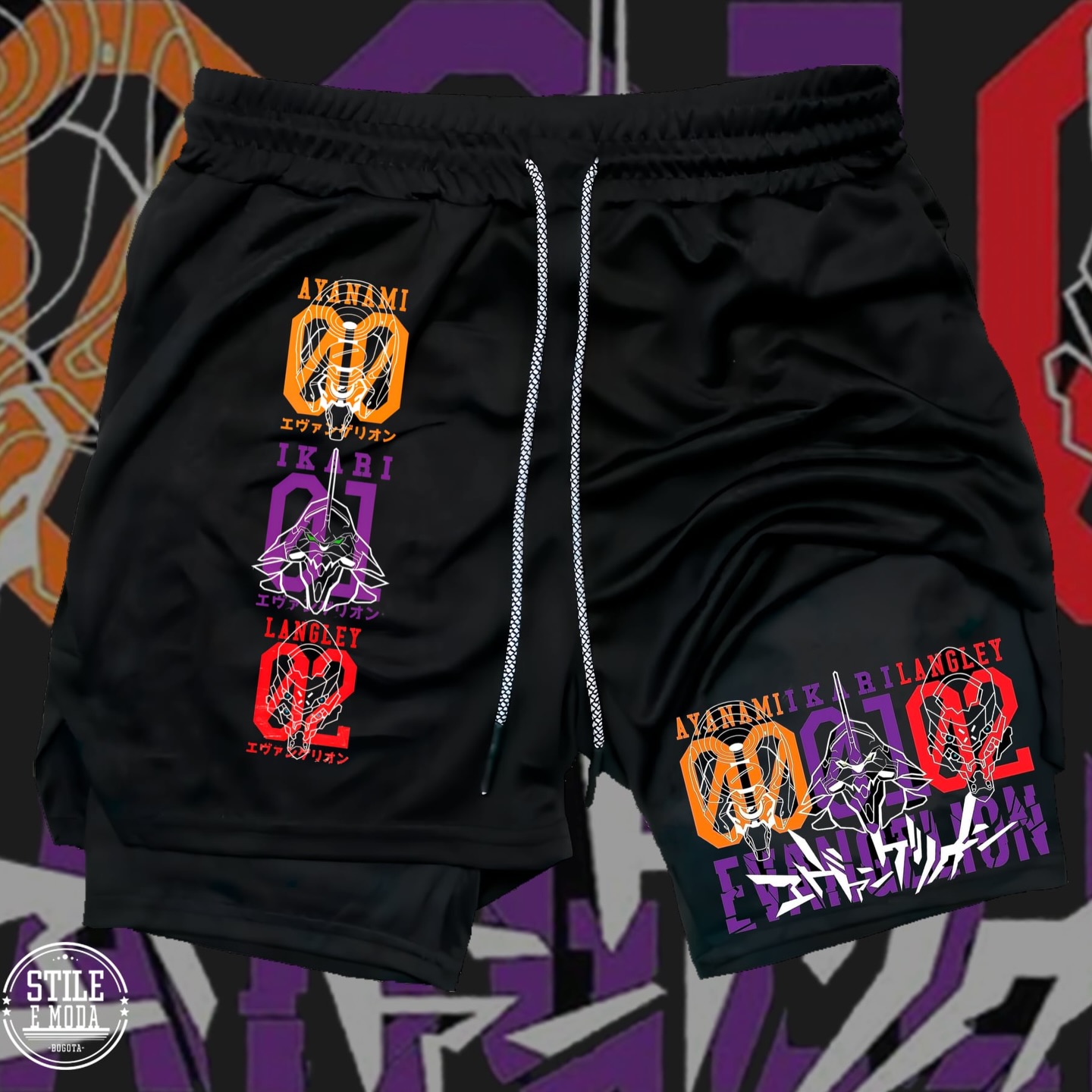 Model Kit Evangelion - Pantalones Cortos Deportivos 2 en 1