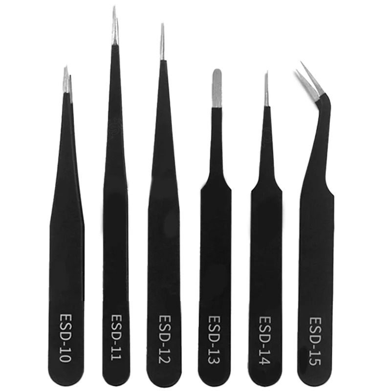 Model Kit Tweezers - Juego de Pinzas Antiestáticas de Precisión