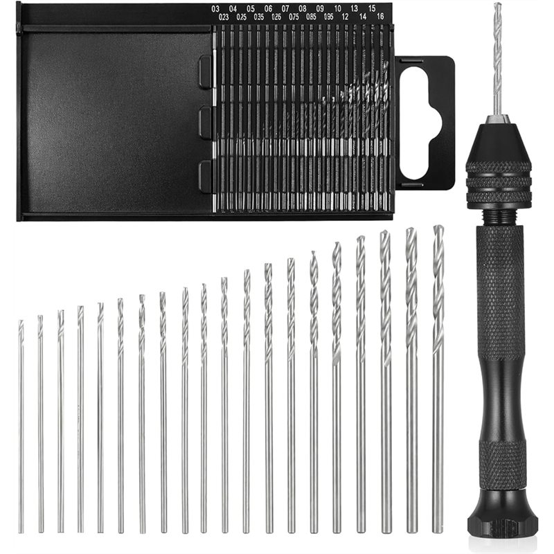 Pin Vice Micro - Juego de brocas métricas mini micro