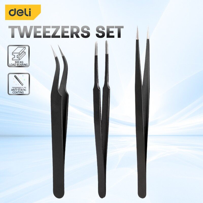 Model Kit Tweezers - Deli-Juego de 3 pinzas de piezas,